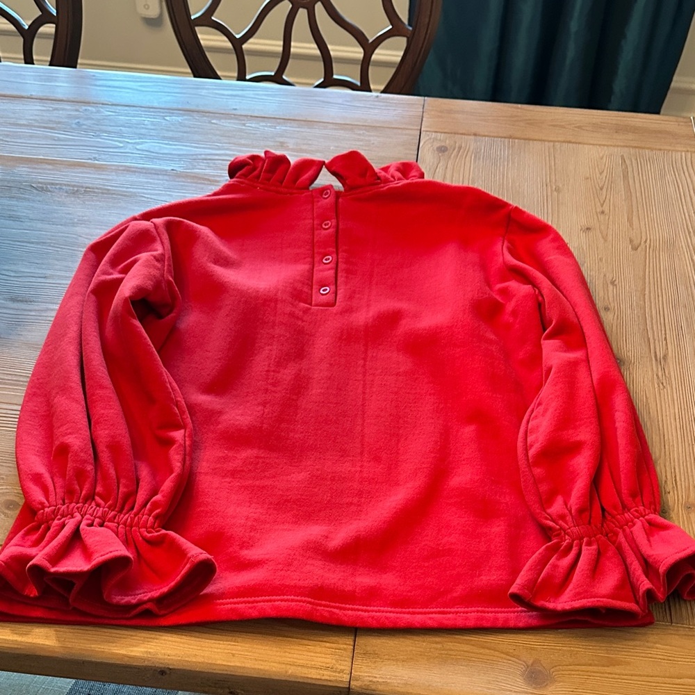 Red Ruffled Women's Top - Picture 4 of 4